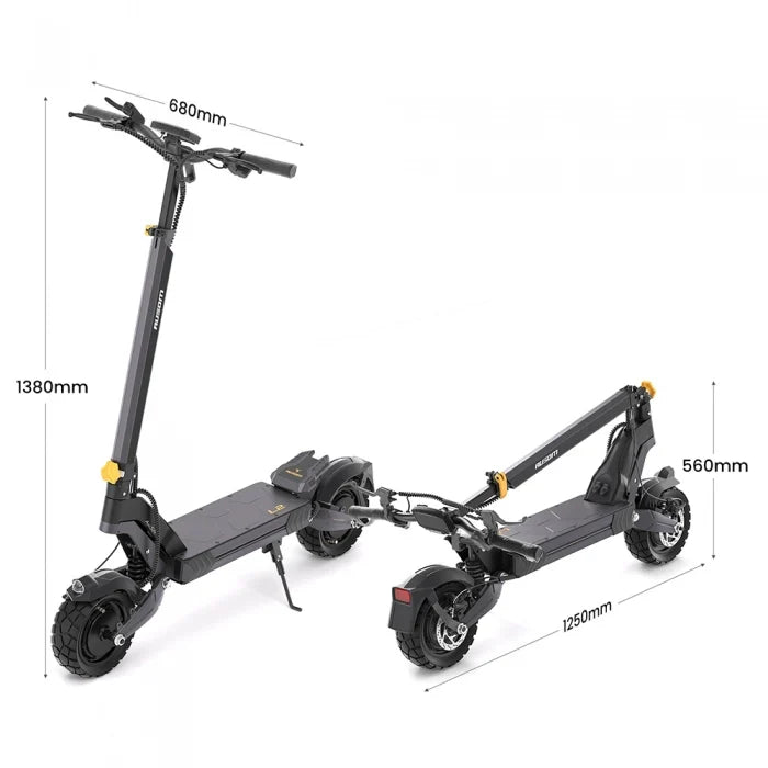 Ausom L2 Dwusilnikowa składana hulajnoga elektryczna, silnik 2*800W, 20km/h, bateria 48V 15,6Ah, opony 10x3 Cali, zasięg 70km - Dostawca